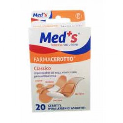 CEROTTO MEDS STRIPS POLIURETANO IPOALLERGENICO CLASSICO ASSORTITI 20 PEZZI - pharmaluna