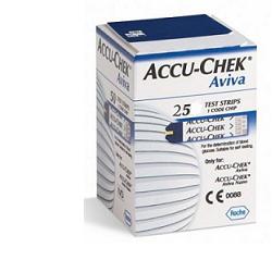 STRISCE MISURAZIONE GLICEMIA ACCU-CHEK AVIVA BRK RETAIL 25 PEZZI - pharmaluna