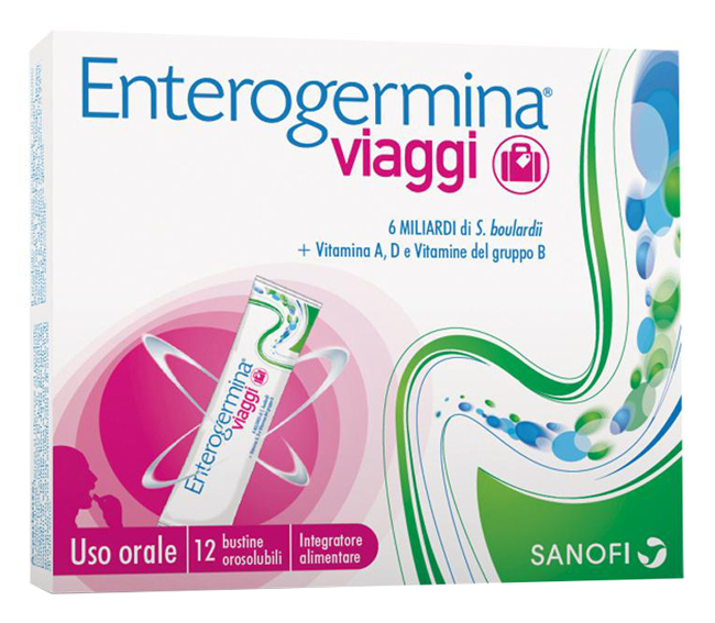 ENTEROGERMINA VIAGGI 12 BUSTINE OROSOLUBILI CONFEZIONE STANDARD - pharmaluna