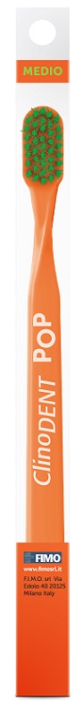 CLINODENT POP ARANCIONE SPAZZOLINO DA DENTI MEDIO - pharmaluna