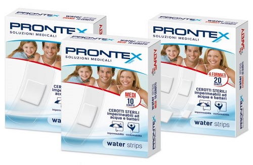 CEROTTO PRONTEX WATER STRIPS ASSORTITO 20 PEZZI - pharmaluna