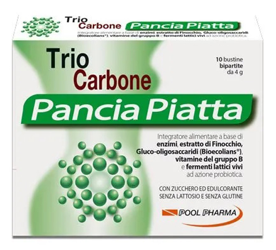 TRIOCARBONE PANCIA PIATTA 10 BUSTINE BIPARTITE 4 G - pharmaluna