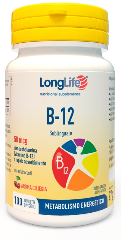 LONGLIFE B12 50MCG SUBLINGUALE 100 TAVOLETTE - pharmaluna