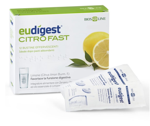 BIOSLINE EUDIGEST CITRO FAST 12 BUSTINE EFFERVESCENTI - pharmaluna