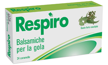 CARAMELLE BALSAMICHE PER LA GOLA RESPIRO GUSTO FORTE EUCALIPTO 24 PEZZI - pharmaluna