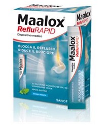 SOSPENSIONE ORALE MAALOX REFLURAPID 20 BUSTINE MONODOSE DA 10 ML - pharmaluna
