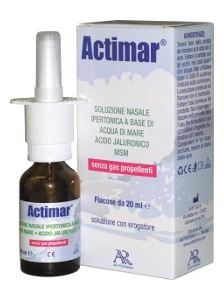 ACTIMAR SOLUZIONE NASALE SPRAY SALINA 3% CON ACIDO IALURONICO + MSM 20 ML CON EROGATORE - pharmaluna