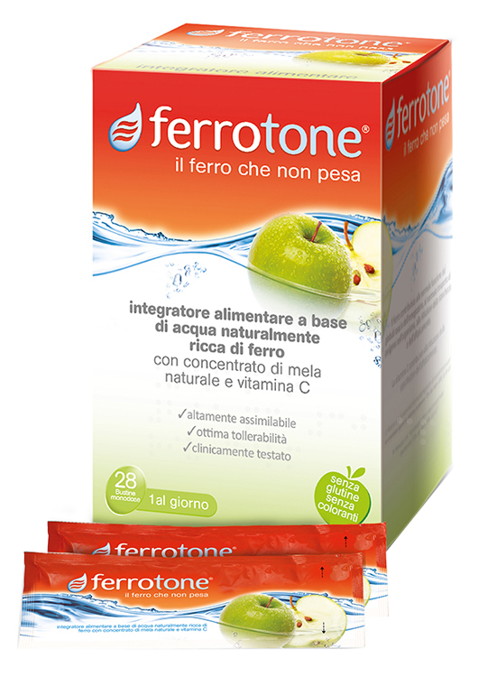 FERROTONE APPLE 28 SACCHETTI 25 ML - pharmaluna