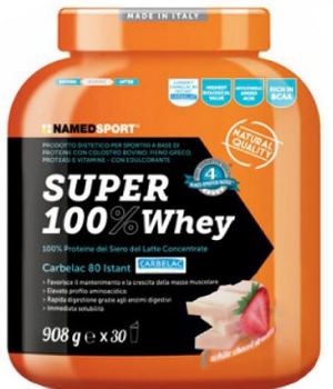 SUPER100% WHEY SMOOTH WHITE CHOCO/STRAWBERRY 908 G - pharmaluna