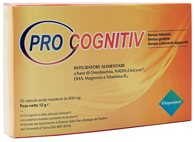 PROCOGNITIV 20 CAPSULE ACIDO RESISTENTI VEGETALI DA 600 MG - pharmaluna