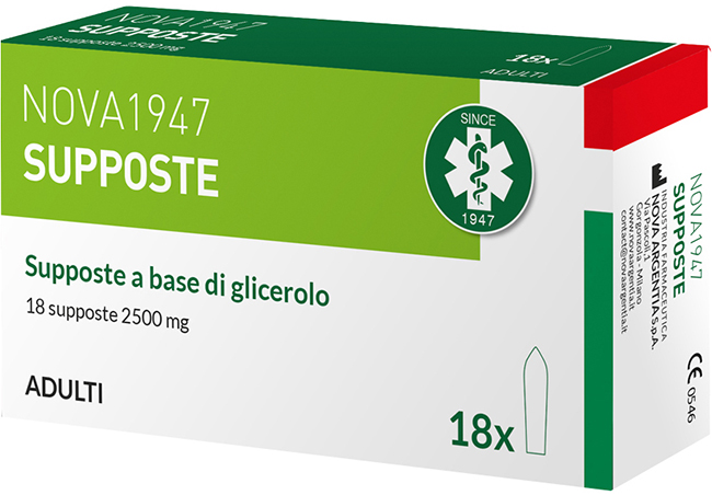 NOVA1947 GLICEROLO 2500MG SUPPOSTE ADULTI 18 PEZZI - pharmaluna