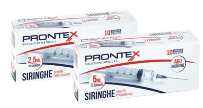 SIRINGA PRONTEX 5 ML AGO IND 10 PEZZI - pharmaluna