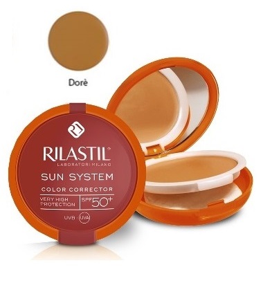 RILASTIL SUN SYSTEM PHOTO PROTECTION THERAPY SPF50+ COMPATTO DORE' 10 ML - pharmaluna