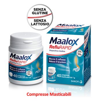 MAALOX REFLURAPID 40 COMPRESSE MASTICABILI - pharmaluna