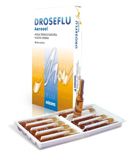 DROSEFLU FIALE AEROSOL ACQUA TERMALE SULFUREA 10 FIALE DA 2 ML - pharmaluna