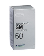 TEST STRIPS PER MISURAZIONE GLICEMIA GLUCOCARD SM 50 PEZZI - pharmaluna