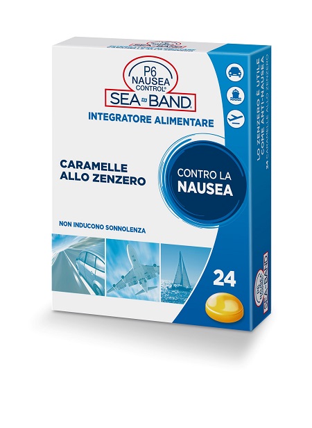 P6 NAUSEA CONTROL SEA BAND CARAMELLE ANTINAUSEA VIAGGIO ALLO ZENZERO 24 PEZZI - pharmaluna