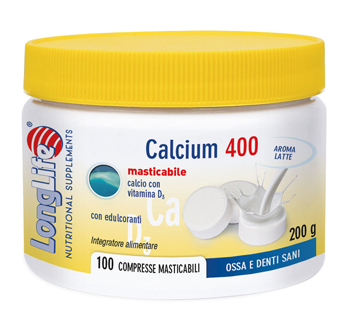 LONGLIFE CALCIUM LATTE 100 COMPRESSE 400 MG - pharmaluna