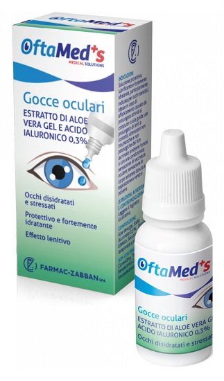 OFTAMED'S GOCCE OCULARI OCCHI DISIDRATATI E STRESSATI ESTRATTO ALOE VERA GEL E ACIDO IALURONICO 0,3% 10 ML - pharmaluna
