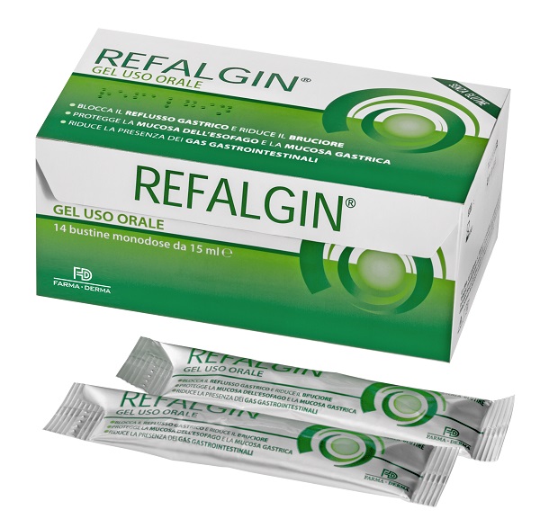 REFALGIN GEL OROSOLUBILE ANTIREFLUSSO 14 BUSTINE 15 ML - pharmaluna