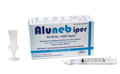 ALUNEB KIT SOLUZIONE IPERTONICA 3% 20 FLACONCINI + MAD NASAL ATOMIZZATORE - pharmaluna