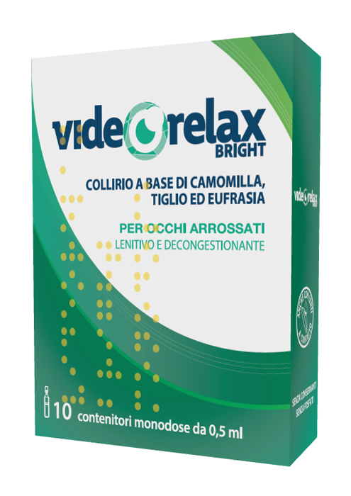 COLLIRIO LENITIVO DECONGESTIONANTE VIDEORELAX BRIGHT MONODOSE 0,5 ML 10 PEZZI - pharmaluna