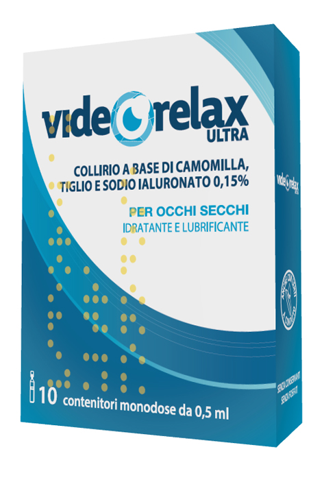 COLLIRIO IDRATANTE E LUBRIFICANTE VIDEORELAX ULTRA MONODOSE 0,5 ML 10 PEZZI - pharmaluna