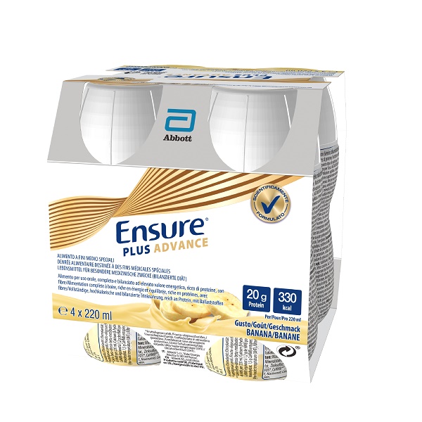 ENSURE PLUS ADVANCE BANANA 4 BOTTIGLIE DA 220 ML - pharmaluna