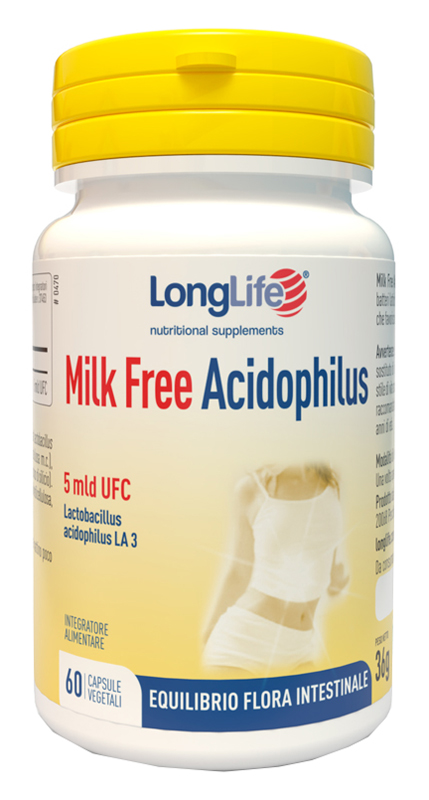 LONGLIFE MILK FREE ACIDOPHILUS 60 CAPSULE VEGETALI - pharmaluna