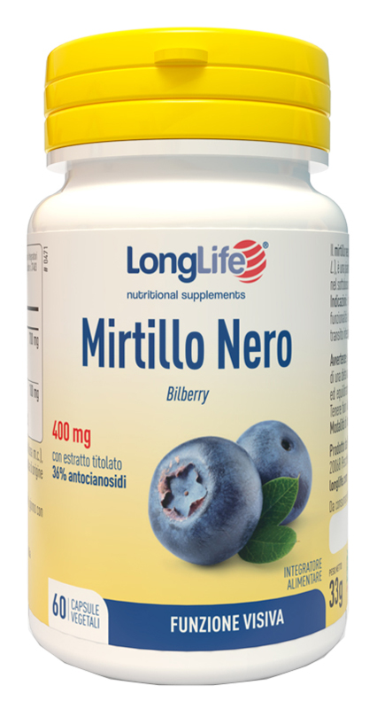 LONGLIFE MIRTILLO NERO 60 CAPSULE VEGETALI - pharmaluna