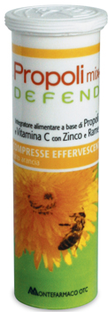 PROPOLI MIX DEFEND 10 COMPRESSE EFFERVESCENTI GUSTO ARANCIA - pharmaluna