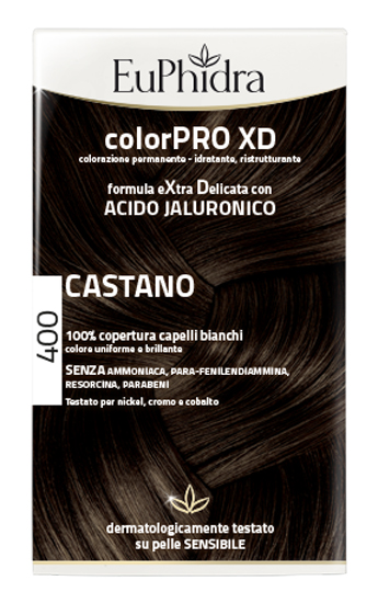 EUPHIDRA COLORPRO XD 400 CASTANO GEL COLORANTE CAPELLI IN FLACONE + ATTIVANTE + BALSAMO + GUANTI - pharmaluna