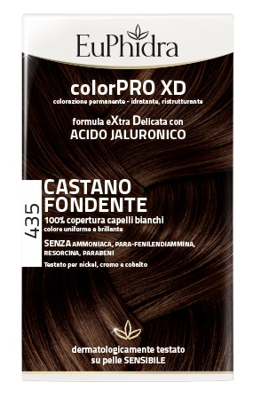 EUPHIDRA COLORPRO XD 435 CASTANO FONDENTE GEL COLORANTE CAPELLI IN FLACONE + ATTIVANTE + BALSAMO + GUANTI - pharmaluna
