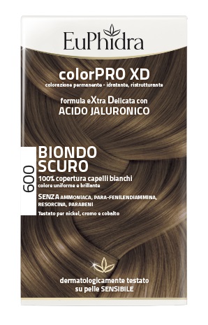 EUPHIDRA COLORPRO XD 600 BIONDO SCURO GEL COLORANTE CAPELLI IN FLACONE + ATTIVANTE + BALSAMO + GUANTI - pharmaluna