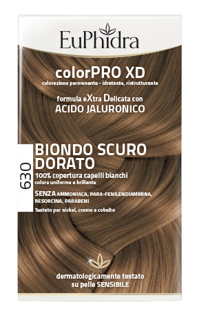 EUPHIDRA COLORPRO XD 630 BIONDO SCURO DORATO GEL COLORANTE CAPELLI IN FLACONE + ATTIVANTE + BALSAMO + GUANTI - pharmaluna