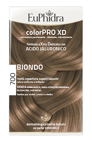 EUPHIDRA COLORPRO XD 700 BIONDO GEL COLORANTE CAPELLI IN FLACONE + ATTIVANTE + BALSAMO + GUANTI - pharmaluna