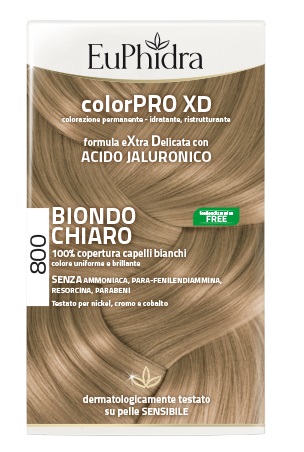 EUPHIDRA COLORPRO XD 800 BIONDO CHIARO GEL COLORANTE CAPELLI IN FLACONE + ATTIVANTE + BALSAMO + GUANTI - pharmaluna