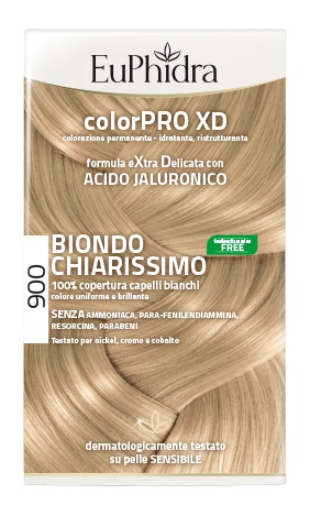 EUPHIDRA COLORPRO XD 900 BIONDO CHIARISSIMO GEL COLORANTE CAPELLI IN FLACONE + ATTIVANTE + BALSAMO + GUANTI - pharmaluna