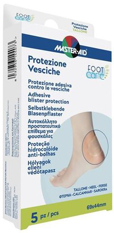MASTER-AID FOOT CARE VESCICHE PROTEZIONE TALLONE 69X44 MM 5 PEZZI - pharmaluna