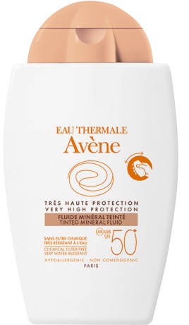 EAU THERMALE AVENE SOLARE FLUIDO MINERALE 50+ COLORATO 40 ML - pharmaluna