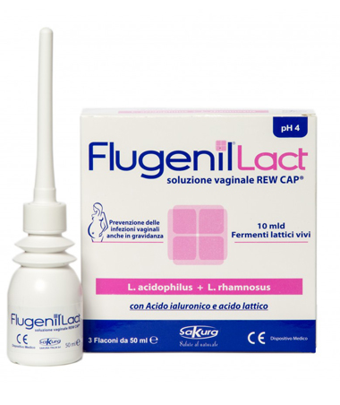 FLUGENIL LACT SOLUZIONE VAGINALE INTERNA A BASE DI FERMENTI LATTICI 3 FLACONI DA 50 ML + 3 APPLICATORI MONOUSO - pharmaluna