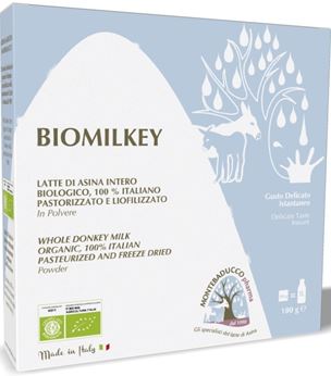 BIOMILKEY LATTE DI ASINA PASTORIZZATO E LIOFILIZZATO BIOLOGICO 100% ITALIANO 100 G - pharmaluna