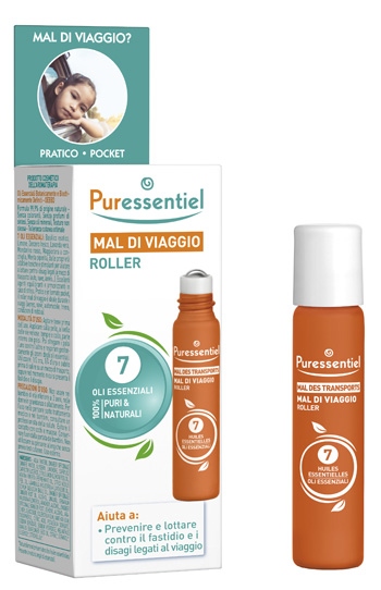 PURESSENTIEL ROLLER MAL DI VIAGGIO 7 OLI ESSENZIALE 5 ML - pharmaluna