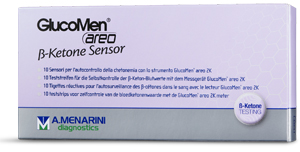 STRISCE MISURAZIONE CHETONEMIA GLUCOMEN AREO B-KETONE SENSOR 10 PEZZI - pharmaluna