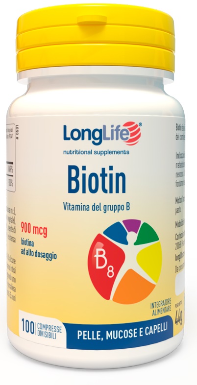 LONGLIFE BIOTIN 900 MCG 100 COMPRESSE - pharmaluna