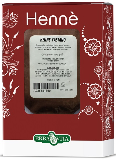 HENNE COLORANTE CAPELLI CASTANO 100 G - pharmaluna