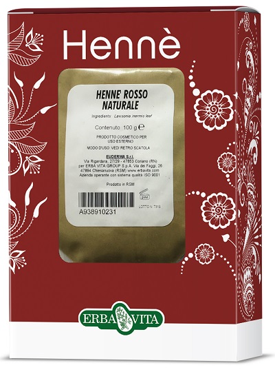 HENNE COLORANTE CAPELLI ROSSO NATURALE 100 G - pharmaluna