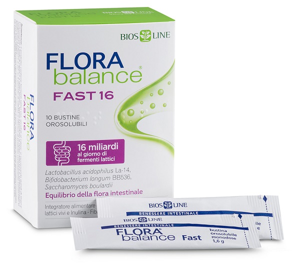 BIOSLINE FLORABALANCE FAST 10 BUSTINE OROSOLUBILI - pharmaluna
