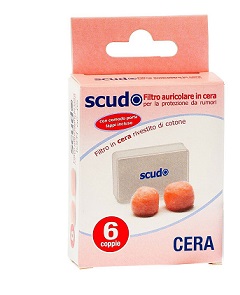 TAPPO AURICOLARE EARPLUG SCUDO IN CERA 6 COPPIE 12 PEZZI ARTICOLO 7EN081 - pharmaluna