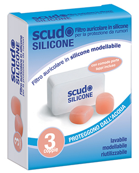 TAPPO AURICOLARE EARPLUG SCUDO IN SILICONE 3 COPPIE 6 PEZZI ARTICOLO 7EN091 - pharmaluna